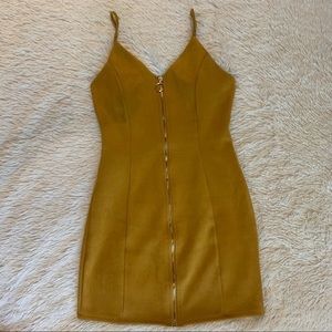 Mustard Suede Mini Dress